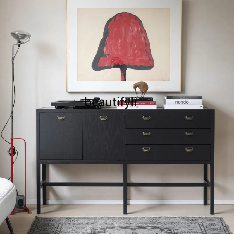 Modern Minimalist Nordic Style Designer Model Three-Drawer Double Door Side Cabinet Black Cabinet Living Room
Modern Minimalist Nordic Style Designer Model Three-Drawer Double Door Side Cabinet Black Cabinet Living Room