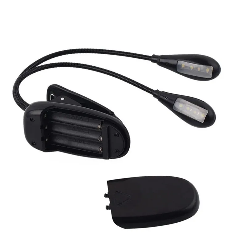 Dual Flexible Double Flex Goosenecks 4 LEDs Book Lights 8 LED Book Reading Clip-on Arm Table Lamp Study Desk Light AAA Battery
Dual Flexible Double Flex Goosenecks 4 LEDs Book Lights 8 LED Book Reading Clip-on Arm Table Lamp Study Desk Light AAA Battery