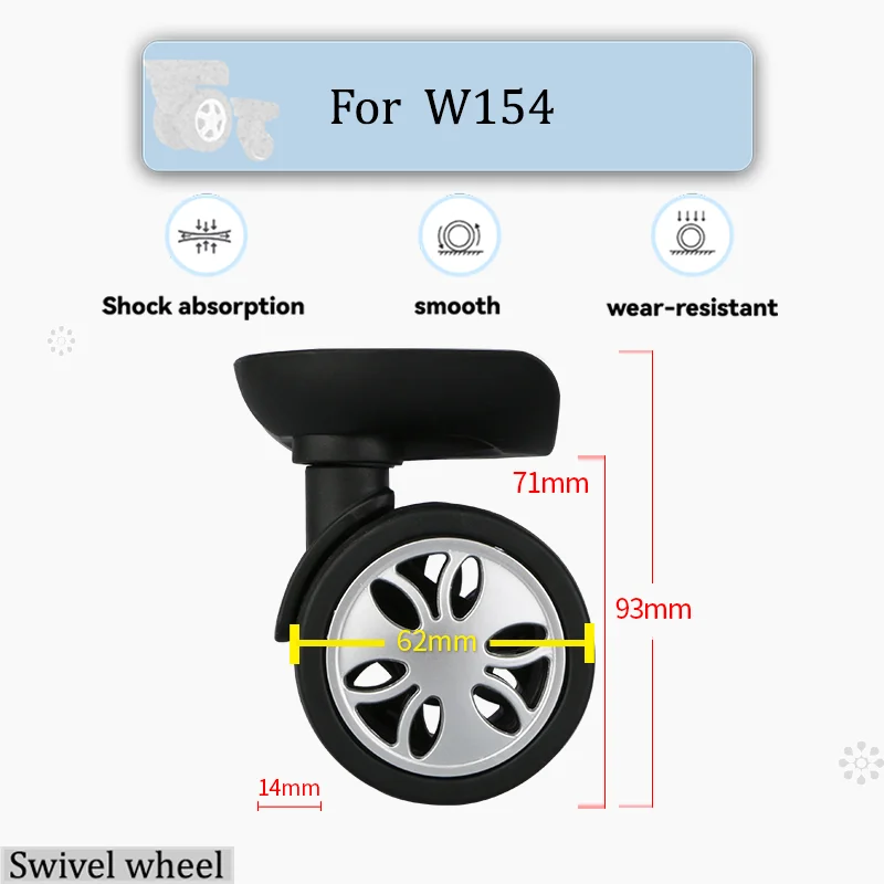 For W154 Professional Luggage Wheel Repair Kit - Durable 360° Swivel Wheels with Quiet Operation 
For W154 Professional Luggage Wheel Repair Kit - Durable 360° Swivel Wheels with Quiet Operation