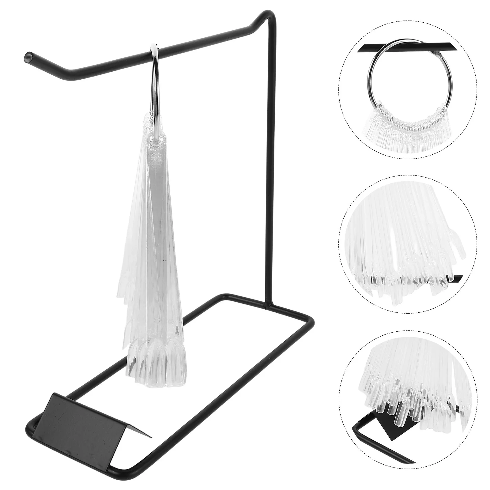 1Set Professional Nail Art Display Fan Board Black Iron Stand with Transparent Round Tips Ring for Nail Polish Color Showcase
1Set Professional Nail Art Display Fan Board Black Iron Stand with Transparent Round Tips Ring for Nail Polish Color Showcase