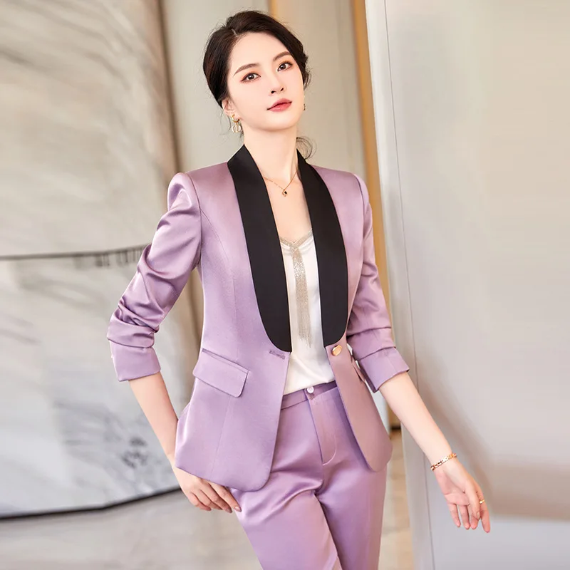 Elegant Women's Blazer Pants Sets Autumn Fashion Shawl Collar Jacket Trousers Suit Office Lady Work Outfit Matching Set
Elegant Women's Blazer Pants Sets Autumn Fashion Shawl Collar Jacket Trousers Suit Office Lady Work Outfit Matching Set