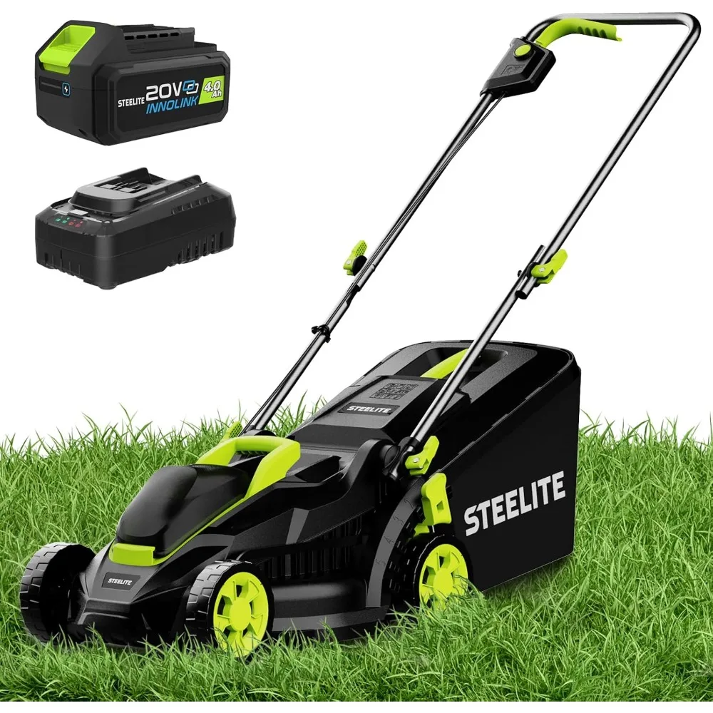 13-Inch Cordless Lawn Mower, 21V 4.0Ah Electric Mower with Brushless Motor, 5-Position Height Adjustment, Lightweight, 8-Gallon
13-Inch Cordless Lawn Mower, 21V 4.0Ah Electric Mower with Brushless Motor, 5-Position Height Adjustment, Lightweight, 8-Gallon