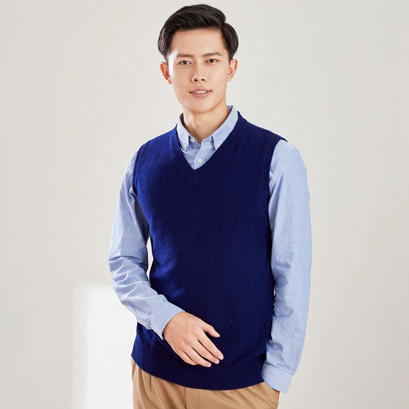 Autumn Men's 100% Merino Wool Knitted V-Neck Sleeveless Warm Vest Sweater Cashmere Quality Top Loose Versatile Winter Pullover
Autumn Men's 100% Merino Wool Knitted V-Neck Sleeveless Warm Vest Sweater Cashmere Quality Top Loose Versatile Winter Pullover
