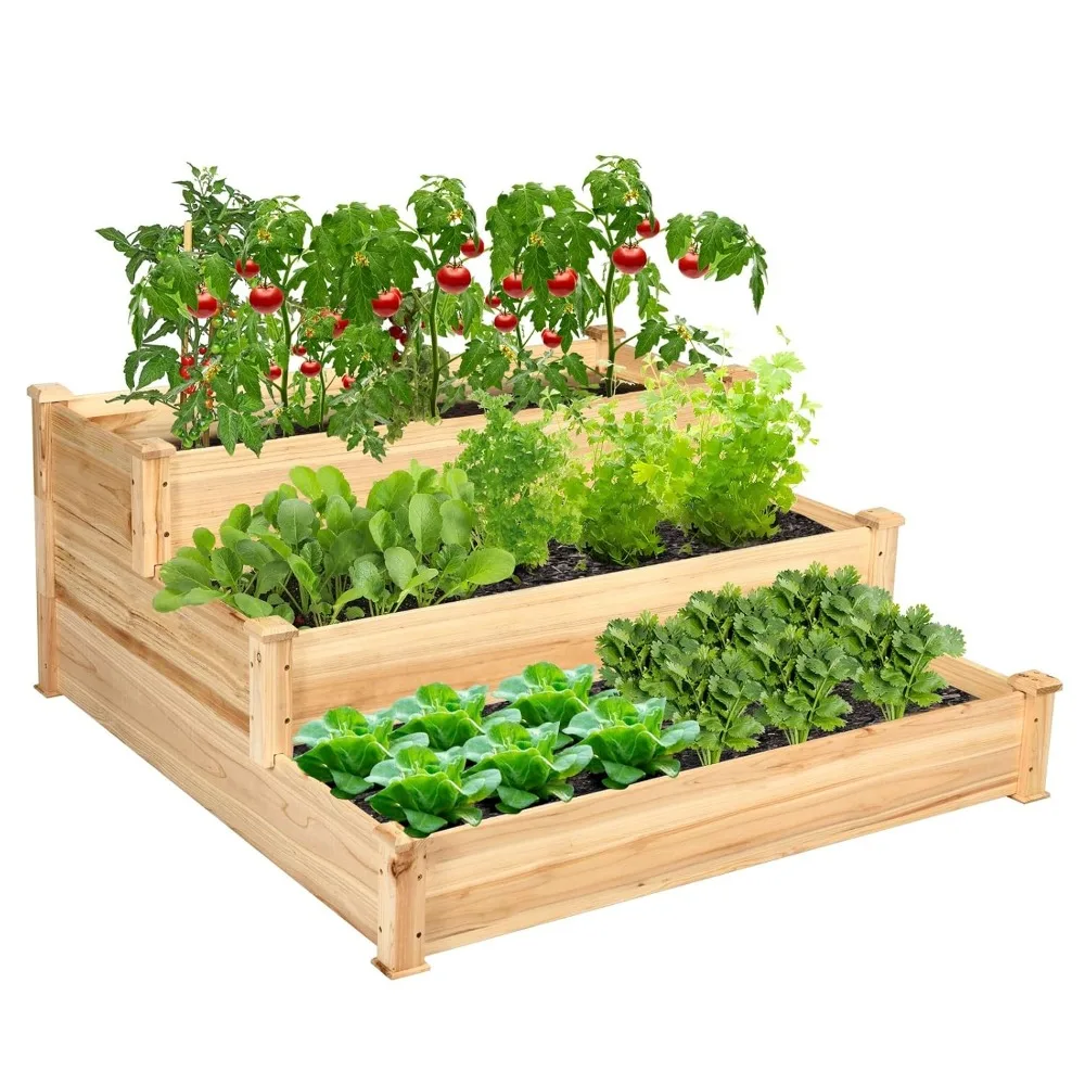 3-Tier Raised Garden Bed, Wooden Elevated Planter Box for Vegetables Flowers Herbs Fruits, Outdoor Growing Planter, Customized
3-Tier Raised Garden Bed, Wooden Elevated Planter Box for Vegetables Flowers Herbs Fruits, Outdoor Growing Planter, Customized