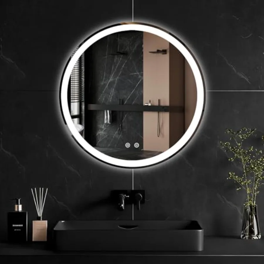 24 Inch Round LED Bathroom Mirror with Lights Circle Vanity Mirror with Anti-Fog Dimmable 3-Color Light Memory Function Tempere
24 Inch Round LED Bathroom Mirror with Lights Circle Vanity Mirror with Anti-Fog Dimmable 3-Color Light Memory Function Tempere