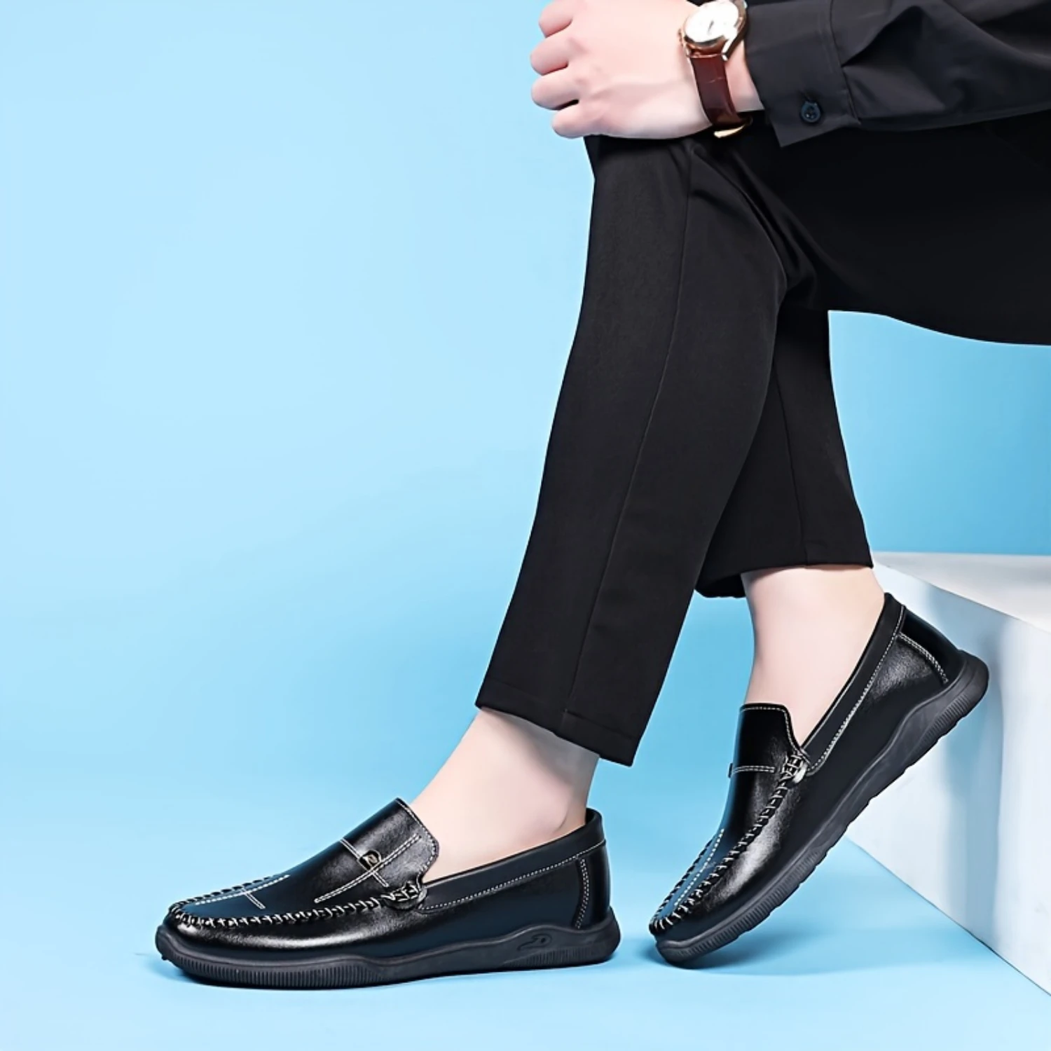 Men's Solid Colour PU Leather Upper Loafer Shoes, Comfy Non Slip Rubber Sole Formal Shoes, Men's Footwear
Men's Solid Colour PU Leather Upper Loafer Shoes, Comfy Non Slip Rubber Sole Formal Shoes, Men's Footwear