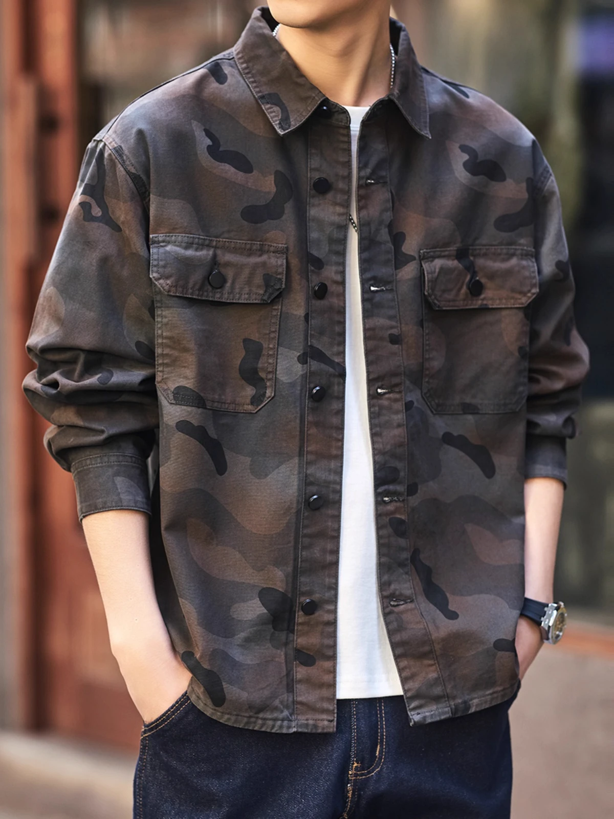 New 2025 Men's Long Sve irt Spring Autumn Loose Simple Camouflage irt Versatile Top Trendy Brand Casual Wear Polyester
New 2025 Men's Long Sve irt Spring Autumn Loose Simple Camouflage irt Versatile Top Trendy Brand Casual Wear Polyester