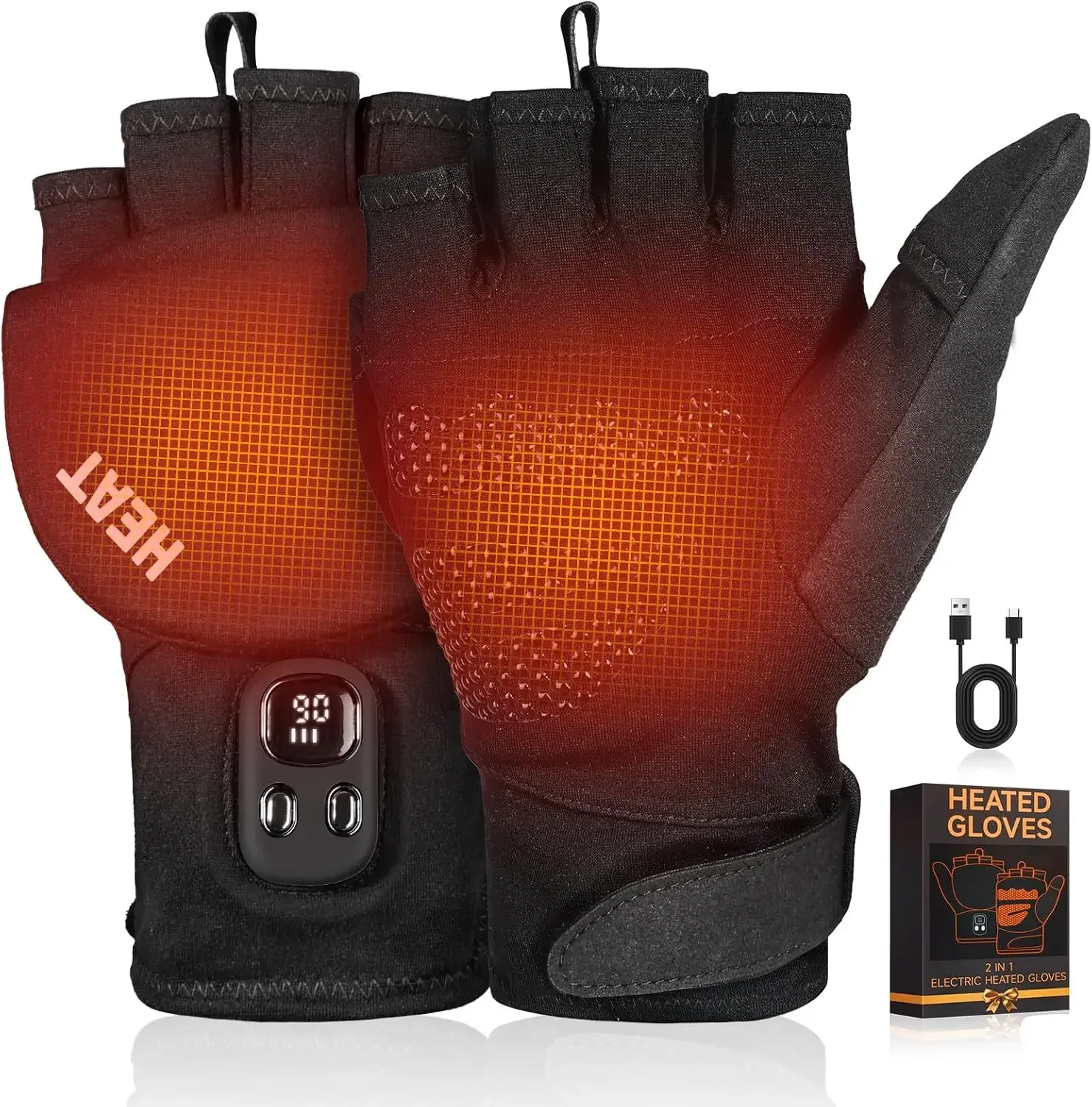 Heated Gloves for Men Women – 2 in 1 Full & Half Finger Design, Rechargeable Electric Heated Gloves with Touchscreen, Gifts for
Heated Gloves for Men Women – 2 in 1 Full & Half Finger Design, Rechargeable Electric Heated Gloves with Touchscreen, Gifts for
