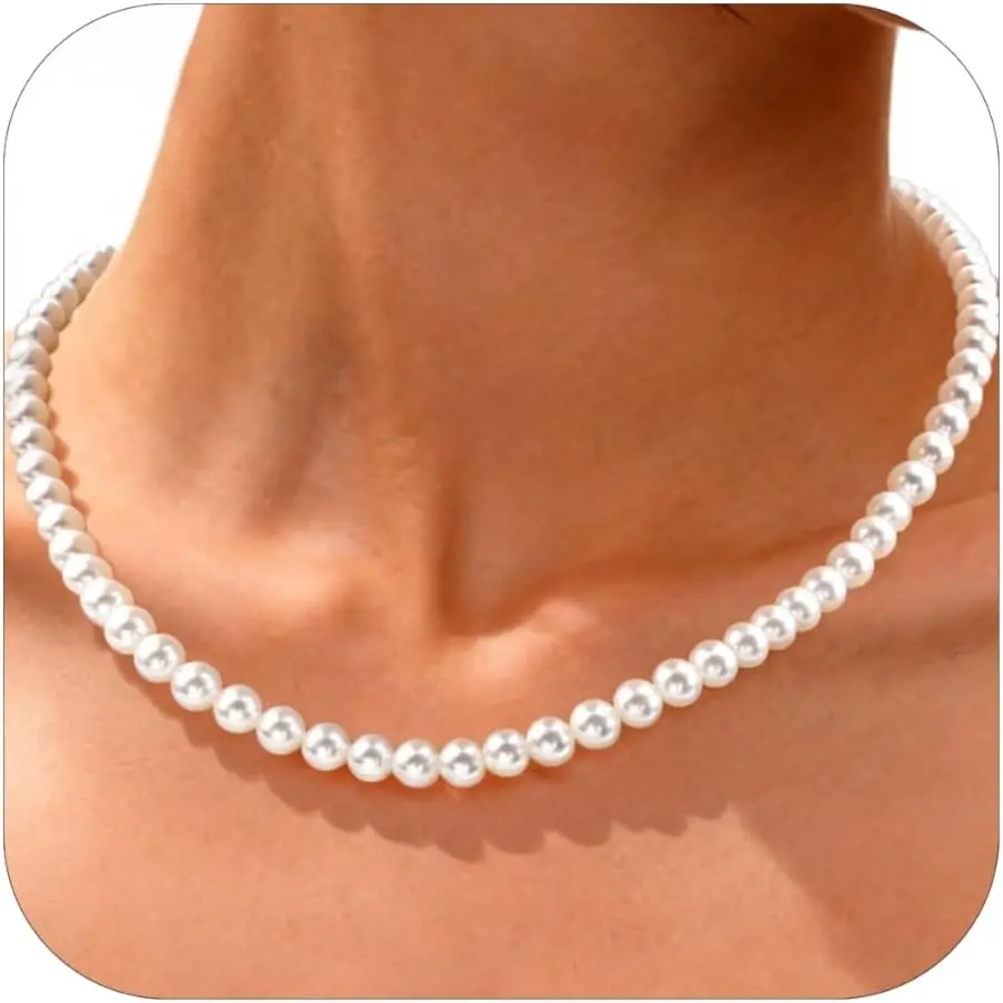 Elegant 6MM Pearl Choker Necklace for Women, Adjustable Gold Plated Dainty Jewelry Gift
Elegant 6MM Pearl Choker Necklace for Women, Adjustable Gold Plated Dainty Jewelry Gift