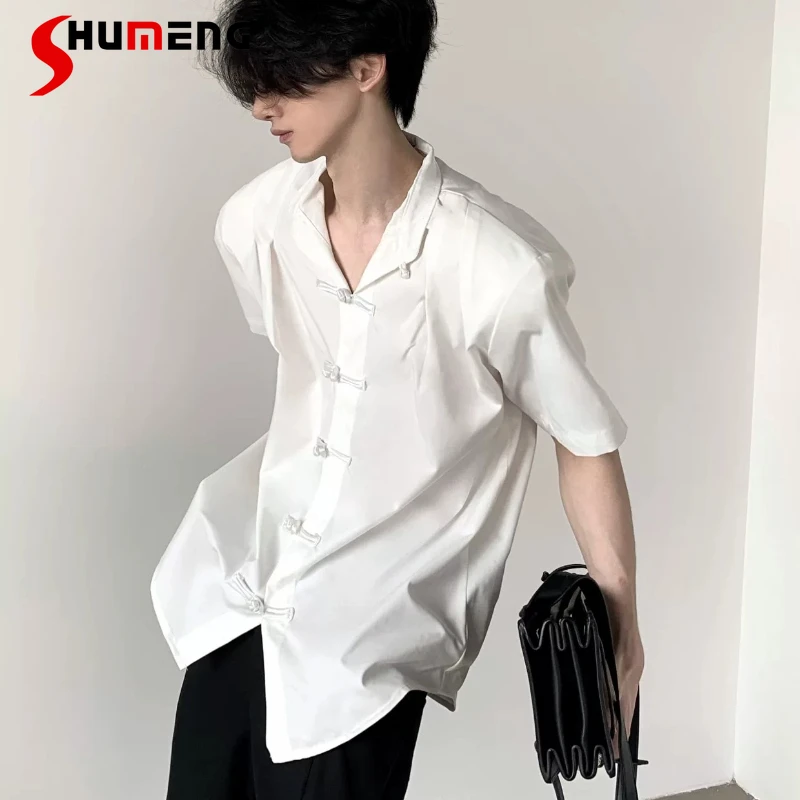 Fashion Shoulder Pad T-shirts Men's 2026 Summer New High-end Design Short-sleeve Solid Color Tees Male Chic Comfort Simple Tops
Fashion Shoulder Pad T-shirts Men's 2026 Summer New High-end Design Short-sleeve Solid Color Tees Male Chic Comfort Simple Tops