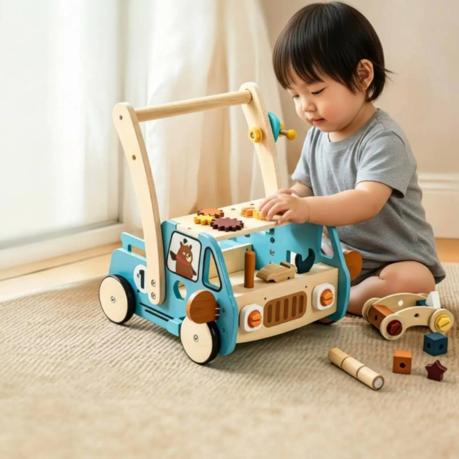 Block Wagon Stroller Anti-Tip Wooden Push Stroller Baby Push Wagon Multifunction Non-Slip Wheels for Toddlers, Playroom, Nursery
Block Wagon Stroller Anti-Tip Wooden Push Stroller Baby Push Wagon Multifunction Non-Slip Wheels for Toddlers, Playroom, Nursery