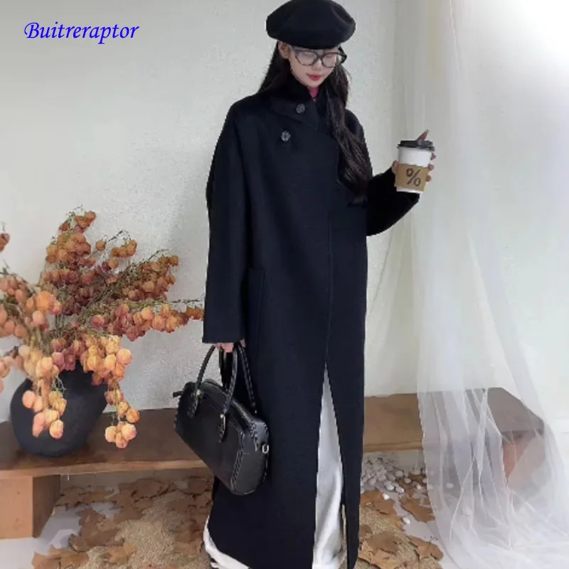 Buitreraptor Winter High Neck Women's Grey Thick Wool Coat with Loose Button Long Sleeve Pockets, Elegant Women's Coat 2024
Buitreraptor Winter High Neck Women's Grey Thick Wool Coat with Loose Button Long Sleeve Pockets, Elegant Women's Coat 2024