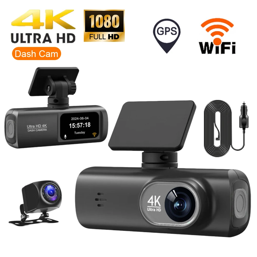 Передняя и задняя видеорегистратор 2,4G WiFi 4K+1080P и 1,47-дюймовый экран DashCam с 24-часовым монитором ночного видения, циклическая запись WDR GPS
Передняя и задняя видеорегистратор 2,4G WiFi 4K+1080P и 1,47-дюймовый экран DashCam с 24-часовым монитором ночного видения, циклическая запись WDR GPS
