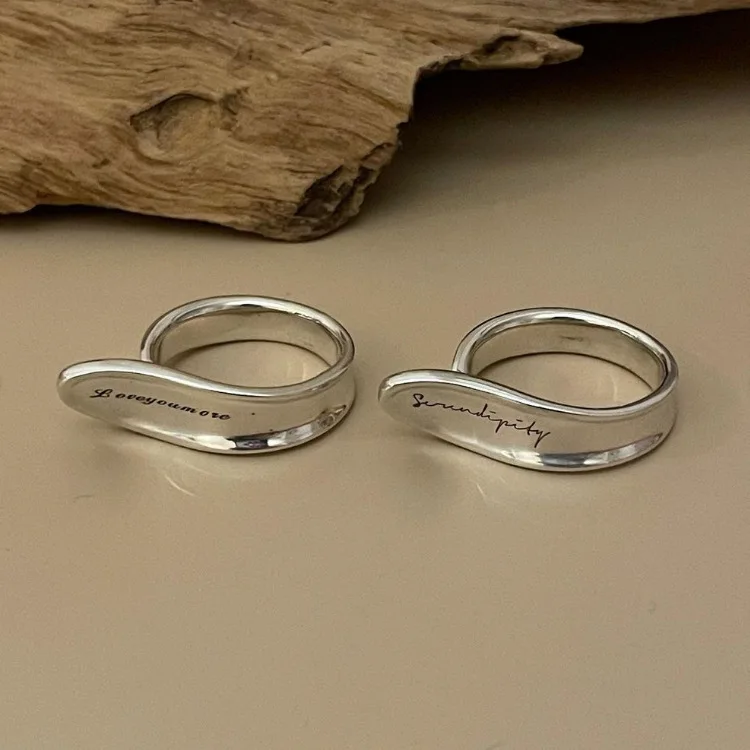 925 Sterling Silver Geometric Wing Letters Rings for Women Men Simple Design Fashion Handmade Engagement Couple Ring Gift
925 Sterling Silver Geometric Wing Letters Rings for Women Men Simple Design Fashion Handmade Engagement Couple Ring Gift
