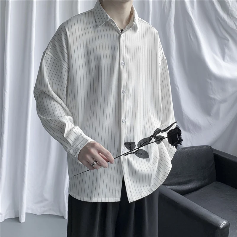 Summer Long Sleeve Striped Shirts for Men Clothing 2022 Simple Loose Casual New Korean Fashion Button Down Shirt Men Design B13
Summer Long Sleeve Striped Shirts for Men Clothing 2022 Simple Loose Casual New Korean Fashion Button Down Shirt Men Design B13