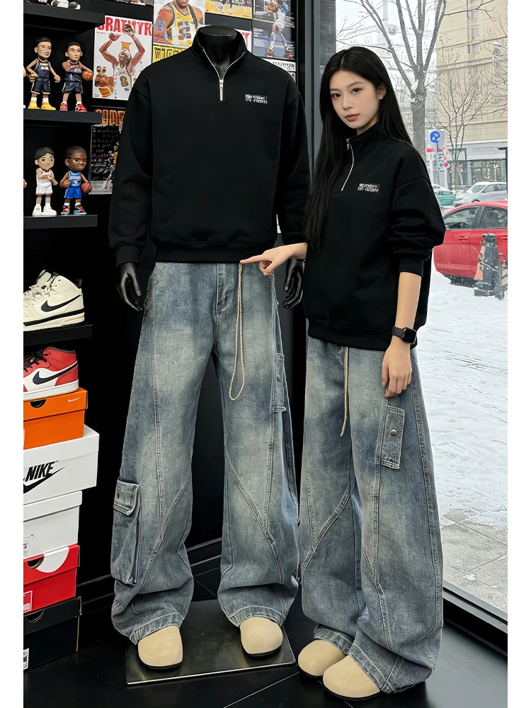 Blue Men's Denim Jeans Winter Straight Leg Bell Bot Multi-ket Design Workwear American High Street Faion
Blue Men's Denim Jeans Winter Straight Leg Bell Bot Multi-ket Design Workwear American High Street Faion