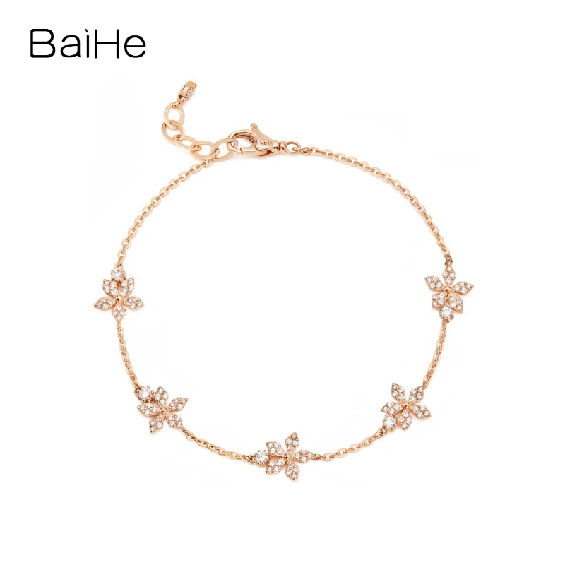 BAIHE Solid 14K Rose Gold 0.825ct H/SI Natural Diamond Leisure sweet Flower Bracelet for Women Trendy Daily Wear Fine Jewelry
BAIHE Solid 14K Rose Gold 0.825ct H/SI Natural Diamond Leisure sweet Flower Bracelet for Women Trendy Daily Wear Fine Jewelry