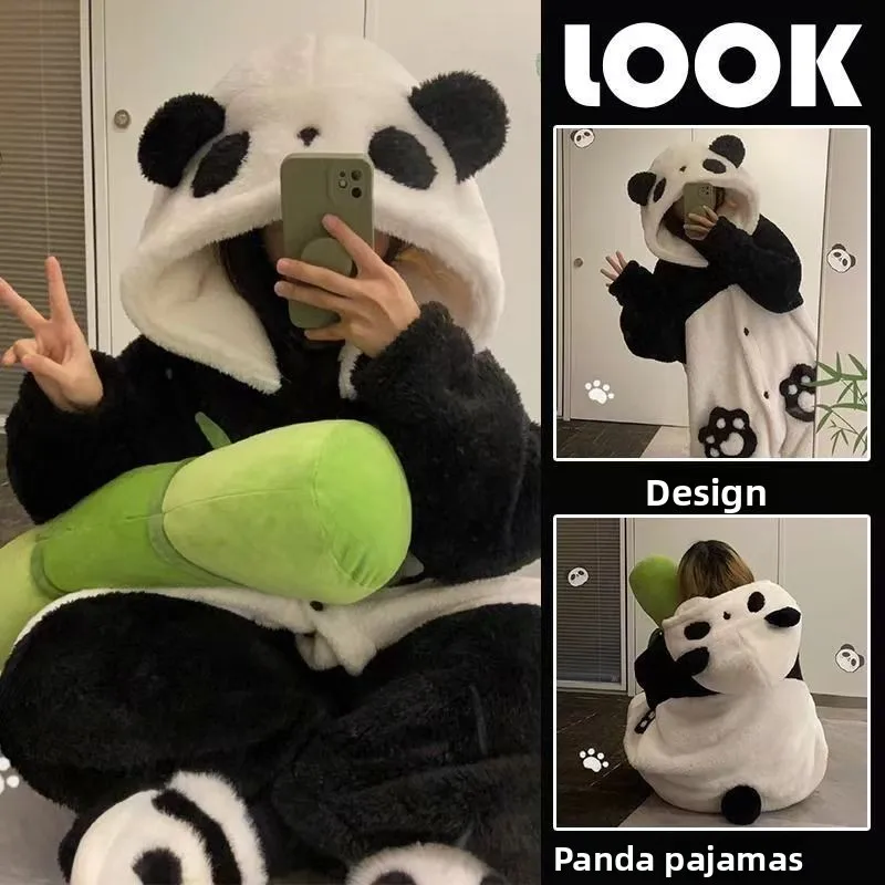 Cute Couples' Sleepwear Winter Thickened Fleece Coral Velvet Pajamas Men Women Hooded Jumpsuit Home Comfortable Cartoon Print
Cute Couples' Sleepwear Winter Thickened Fleece Coral Velvet Pajamas Men Women Hooded Jumpsuit Home Comfortable Cartoon Print