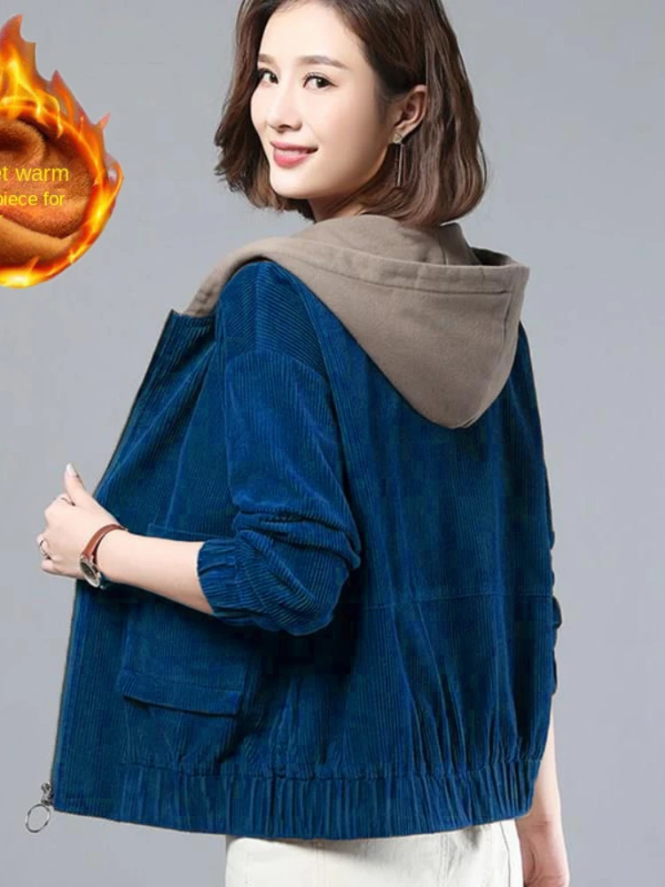 Women Vintage Clothing 2023 New Corduroy Coat Female Autumn Winter Fleece Turn Casual Korean Fashion Hooded Short Coat Jacket
Women Vintage Clothing 2023 New Corduroy Coat Female Autumn Winter Fleece Turn Casual Korean Fashion Hooded Short Coat Jacket
