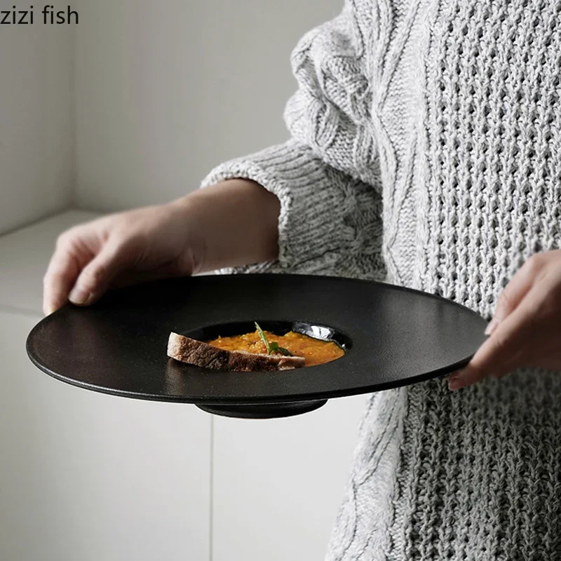 Black White Straw Hat Plate Ceramic Tableware Thick Soup Dish Dessert Dim Sum Dish Pasta Plate Serving Plate Simple Tableware
Black White Straw Hat Plate Ceramic Tableware Thick Soup Dish Dessert Dim Sum Dish Pasta Plate Serving Plate Simple Tableware
