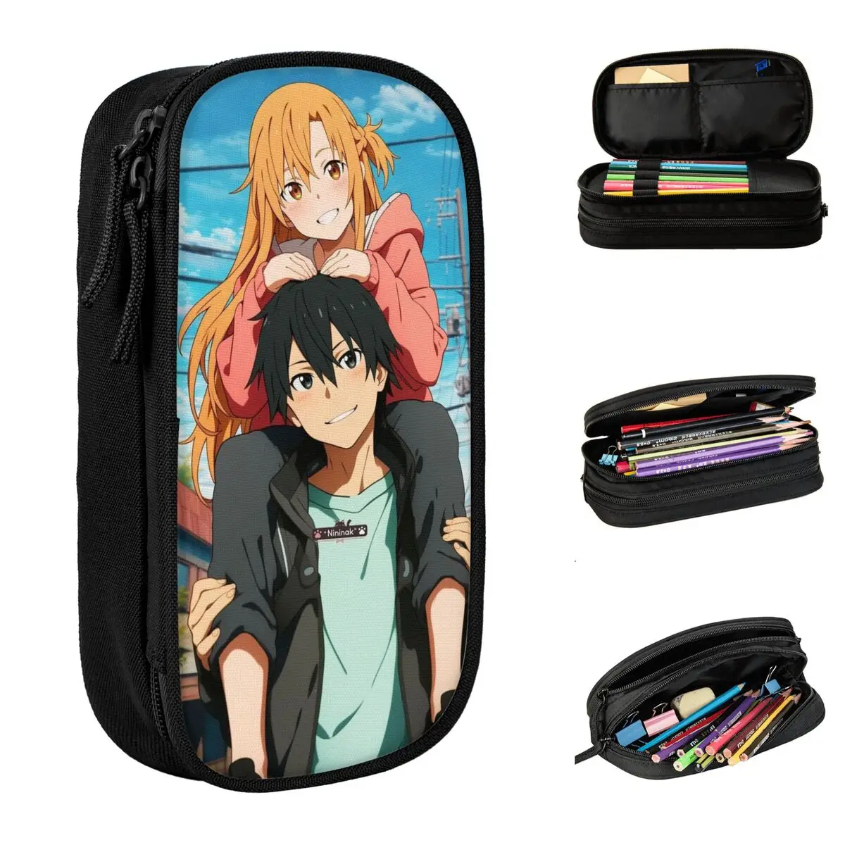 Sword Art Online Kirito Asuna Merch Pencil Case Large Capacity Office Accessories Pen Case Birthday Gift
Sword Art Online Kirito Asuna Merch Pencil Case Large Capacity Office Accessories Pen Case Birthday Gift