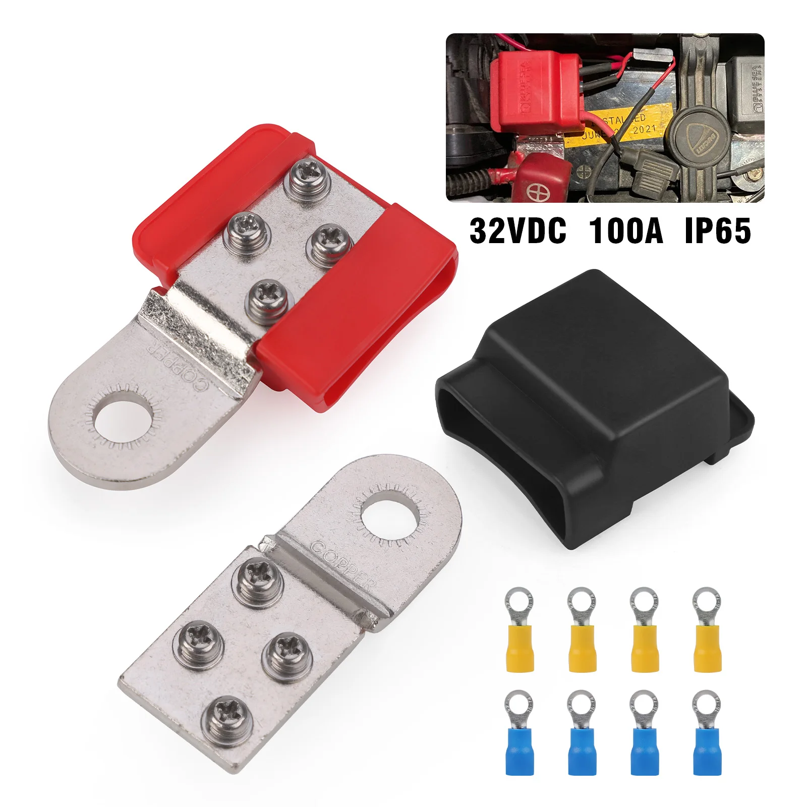 Car Terminal Mount Tin-plated Copper With Captive Washer Cover For Positive and Negative Electrical Connections in Auto Battery
Car Terminal Mount Tin-plated Copper With Captive Washer Cover For Positive and Negative Electrical Connections in Auto Battery