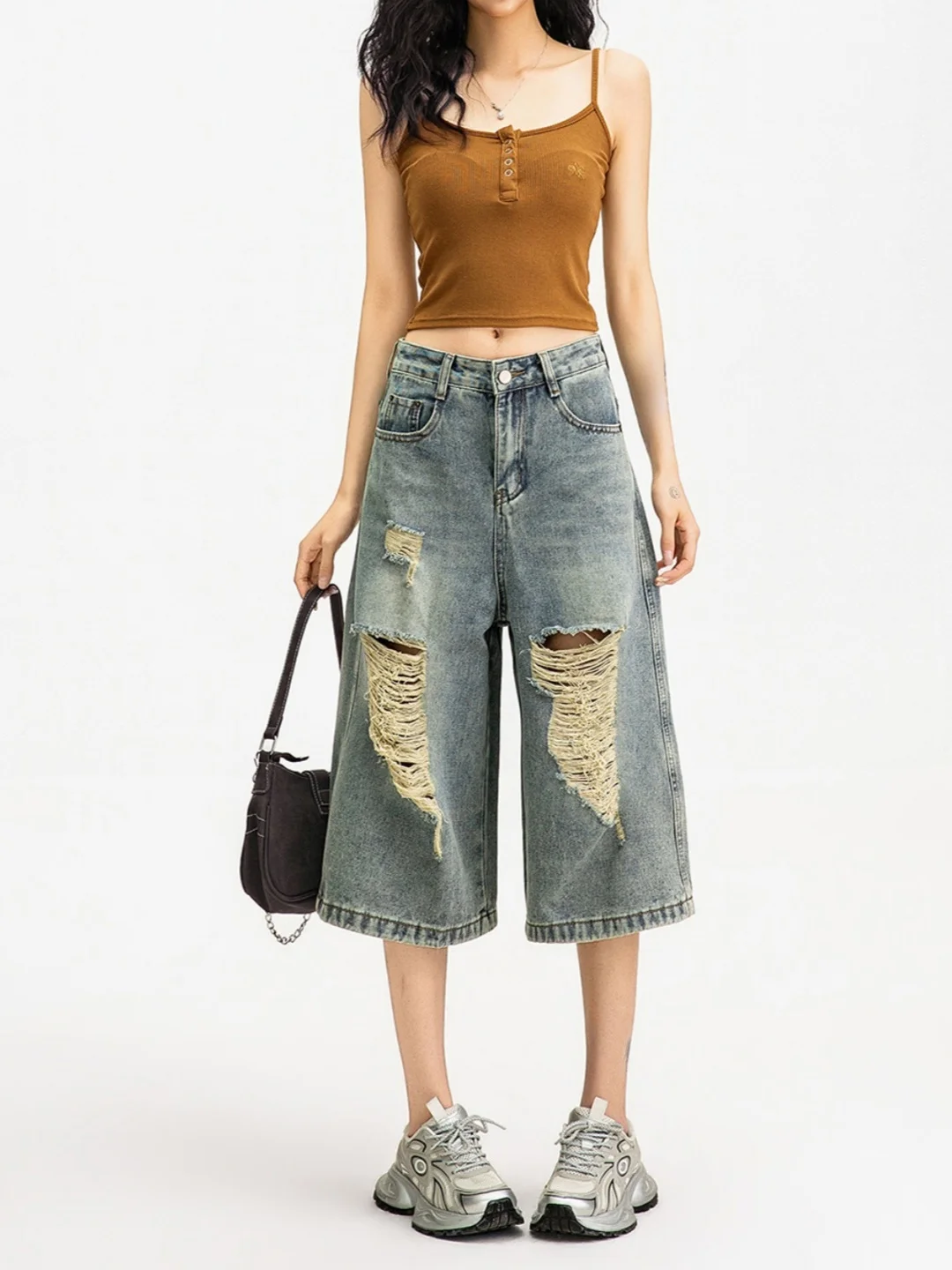 American High Street Spicy Girl Design Sense Hole Seven-Five Denim Jeans Women Summer Thin Wide Leg Slim Straight Pants
American High Street Spicy Girl Design Sense Hole Seven-Five Denim Jeans Women Summer Thin Wide Leg Slim Straight Pants