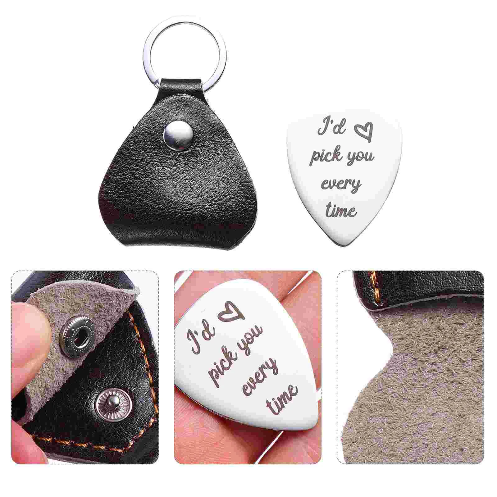 Portable Pick Keychain Lovers Car Decor Guitar Holder Stainless Steel Electric Case Index Finger Plectrum
Portable Pick Keychain Lovers Car Decor Guitar Holder Stainless Steel Electric Case Index Finger Plectrum