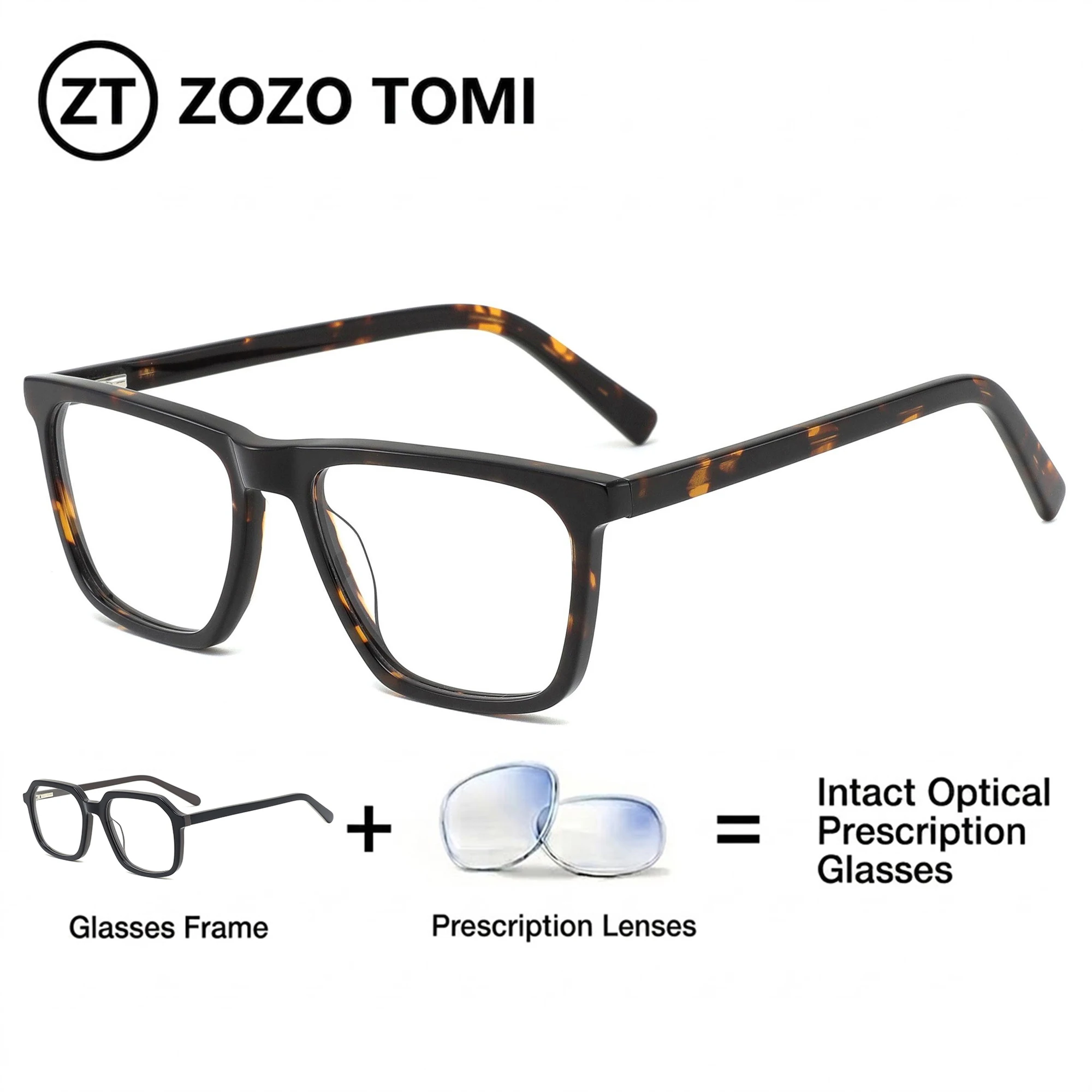 ZOZO TOMI Men's Women Retro Square Prescription Glasses Premium Acetate UV400 Photochromic Optical Sunglass Progressive Eyewear
ZOZO TOMI Men's Women Retro Square Prescription Glasses Premium Acetate UV400 Photochromic Optical Sunglass Progressive Eyewear