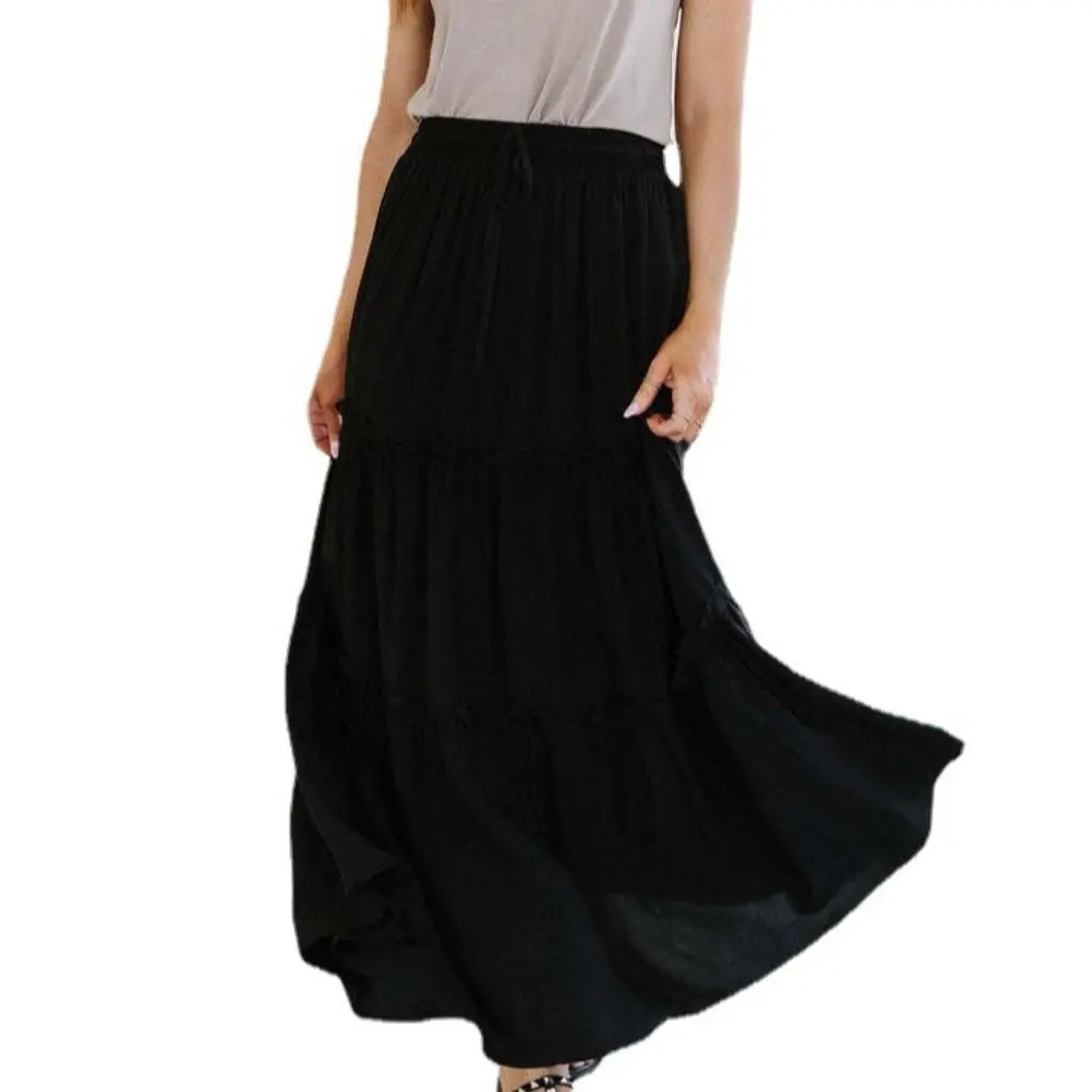 Belya Women's High Waist Pleated Skirt European And American Style Spring Summer Solid Color Rubber Strap Simple All-Match
Belya Women's High Waist Pleated Skirt European And American Style Spring Summer Solid Color Rubber Strap Simple All-Match
