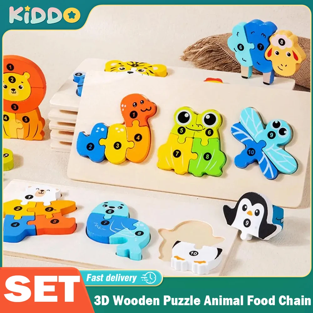 3D Wooden Puzzle Animal Ecological Food Chain Cognition Matching Board Early Education Learnning Baby Montessori Toys Gifts
3D Wooden Puzzle Animal Ecological Food Chain Cognition Matching Board Early Education Learnning Baby Montessori Toys Gifts