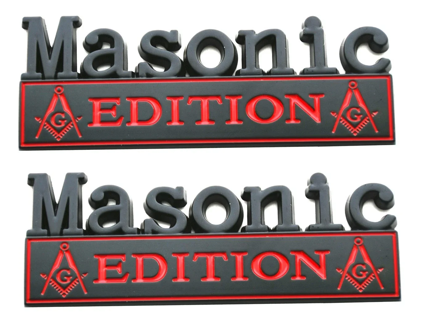 2PCS Metal Masonic Edition Emblems,3D Badge Decals Fits for Universal Vehicle, Car, Truck, SUV Decoration (Black Red)
2PCS Metal Masonic Edition Emblems,3D Badge Decals Fits for Universal Vehicle, Car, Truck, SUV Decoration (Black Red)