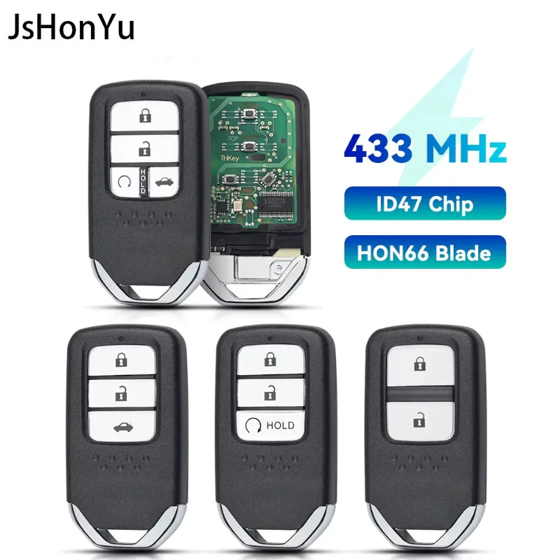 JsHonYu KR5V2X 433MHz ID47 Chip Smart Remote Key for Honda Accord Civic CR-V Pilot HRV 2016-2021 2/3/4/5/6 Button Keyless Fob
JsHonYu KR5V2X 433MHz ID47 Chip Smart Remote Key for Honda Accord Civic CR-V Pilot HRV 2016-2021 2/3/4/5/6 Button Keyless Fob