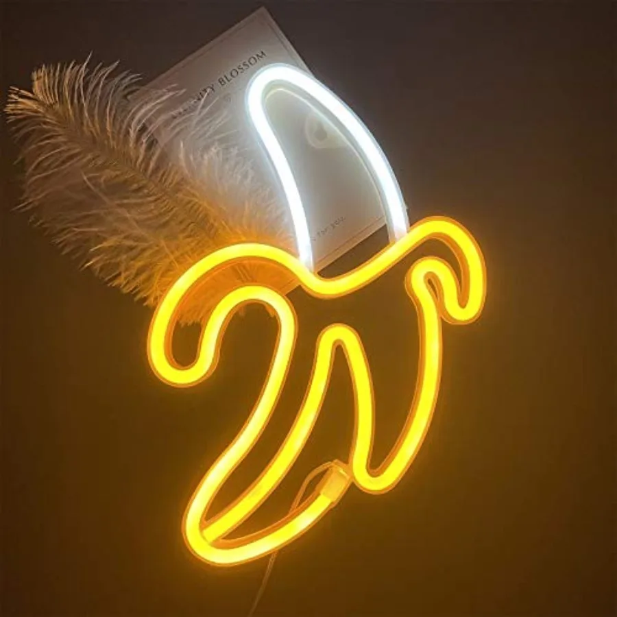 Banana Neon Signs, Banana Neon Light 11.4"x7.9" inch LED Neon Lights for Wall Decor, USB/Battery Powered Night Lamps Light Up S
Banana Neon Signs, Banana Neon Light 11.4"x7.9" inch LED Neon Lights for Wall Decor, USB/Battery Powered Night Lamps Light Up S