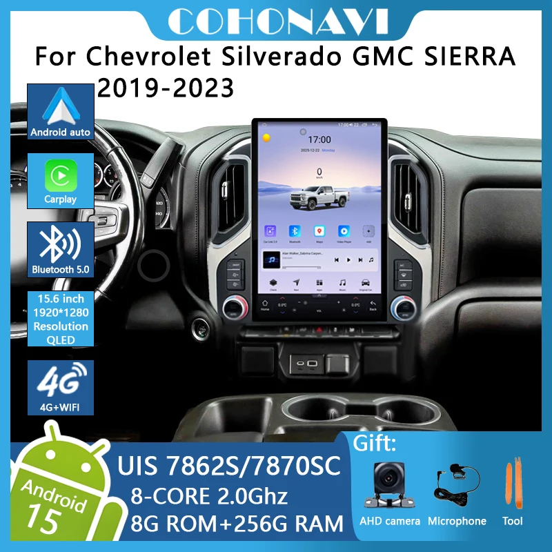 15.6″ UIS7870 Car multimedia player For Chevrolet Silverado GMC Sierra 2019-2023 GPS navigation Carplay Android15 Auto 4G wifi
15.6″ UIS7870 Car multimedia player For Chevrolet Silverado GMC Sierra 2019-2023 GPS navigation Carplay Android15 Auto 4G wifi