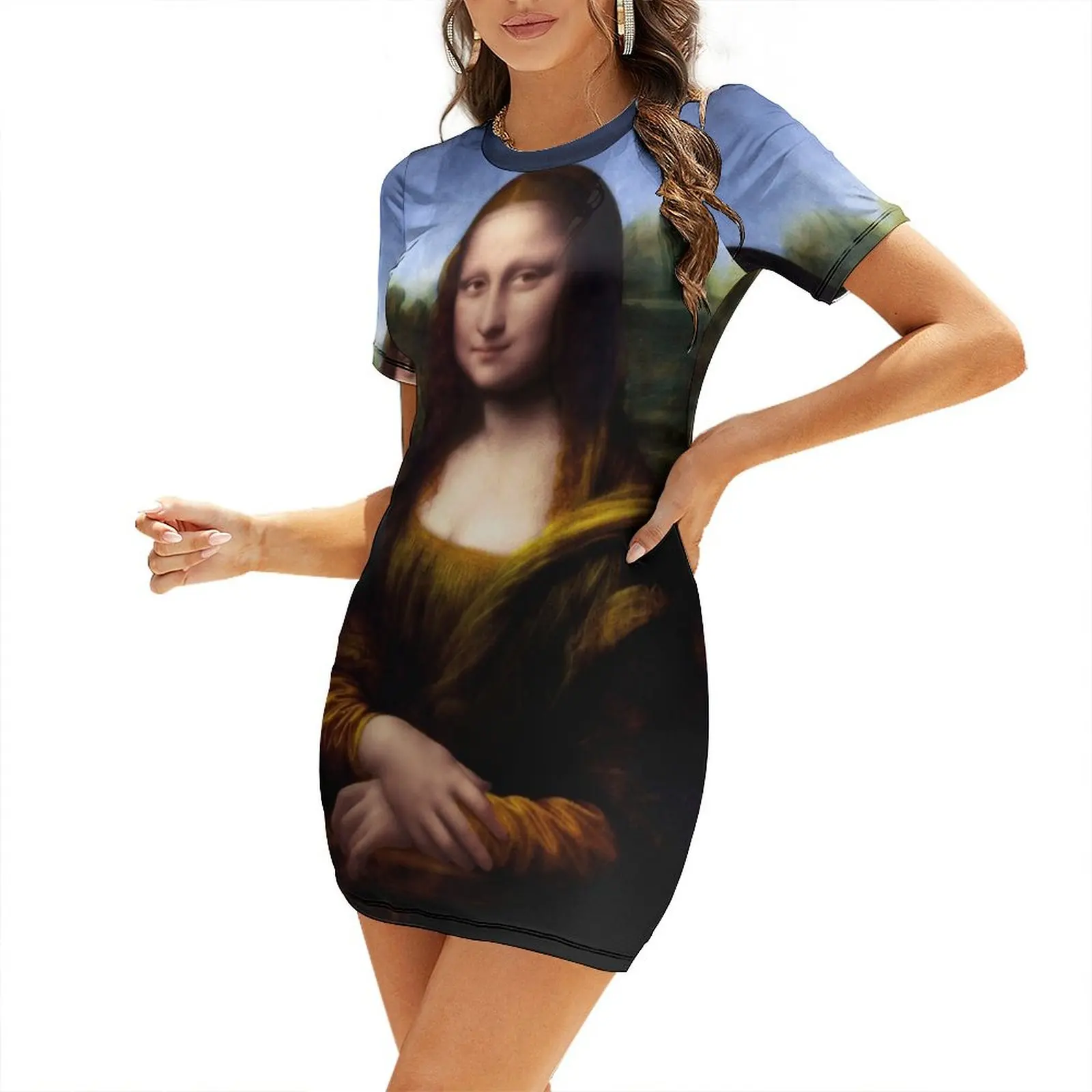 Mona Lisa by Leonardo da Vinci Short-Sleeved Dress Women's evening dress dresses for special events
Mona Lisa by Leonardo da Vinci Short-Sleeved Dress Women's evening dress dresses for special events