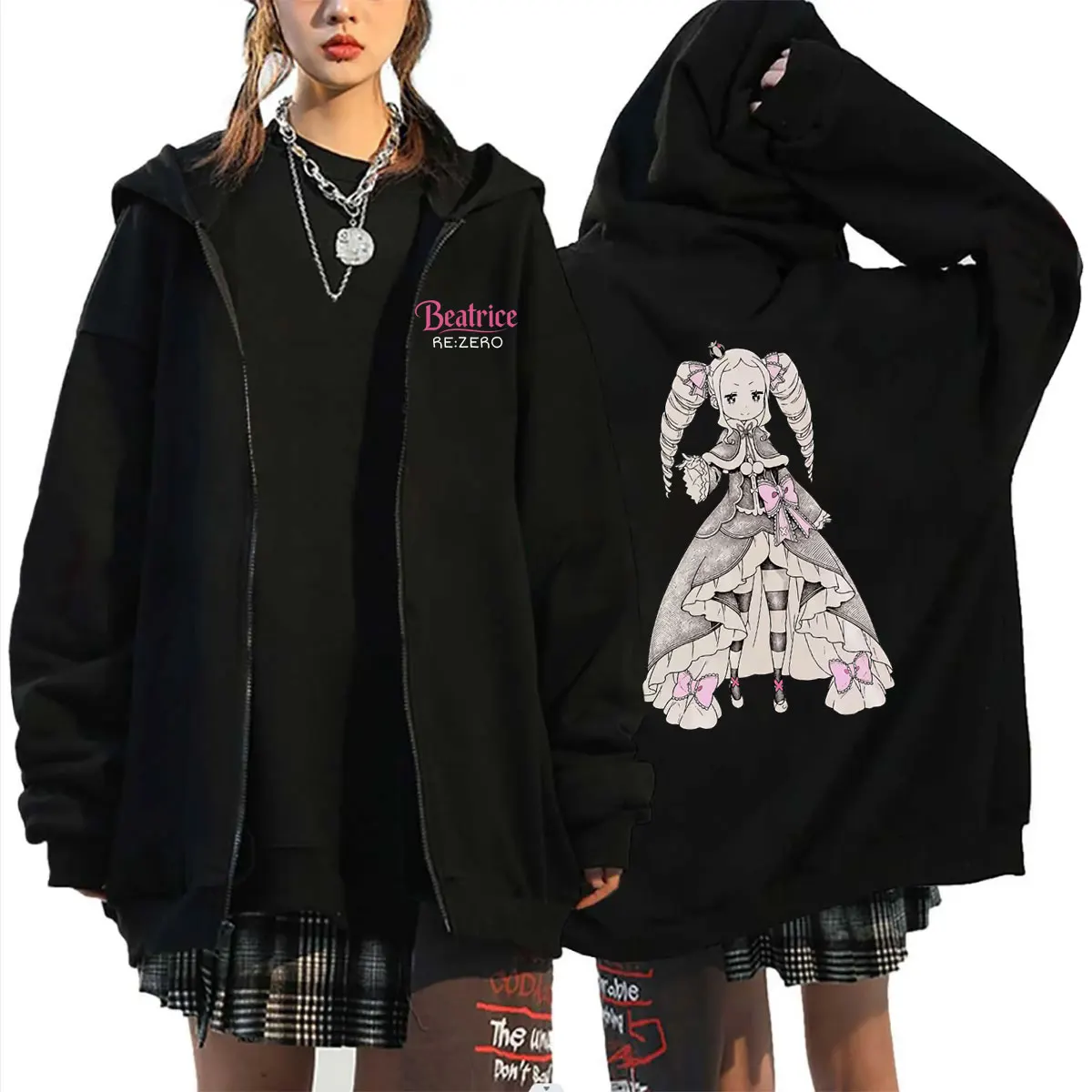 Anime Re:ZERO Starting Life in Another World Zipper Hoodie Kawaii Beatrice Graphic Hoodies Men Women Fashion Vintage Zip Up Coat
Anime Re:ZERO Starting Life in Another World Zipper Hoodie Kawaii Beatrice Graphic Hoodies Men Women Fashion Vintage Zip Up Coat