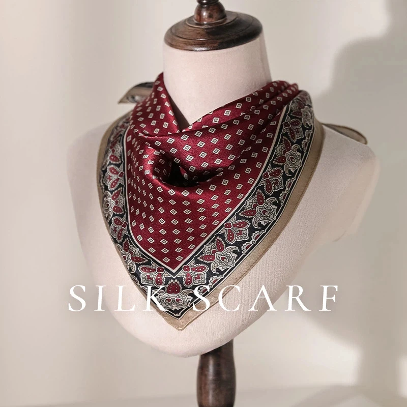 100% Silk Scarf Vintage Red Geometric Print Hijab Hair Band Luxury Bandana Female Shawls Ribbon Headscarf Designer Hair Scarf
100% Silk Scarf Vintage Red Geometric Print Hijab Hair Band Luxury Bandana Female Shawls Ribbon Headscarf Designer Hair Scarf