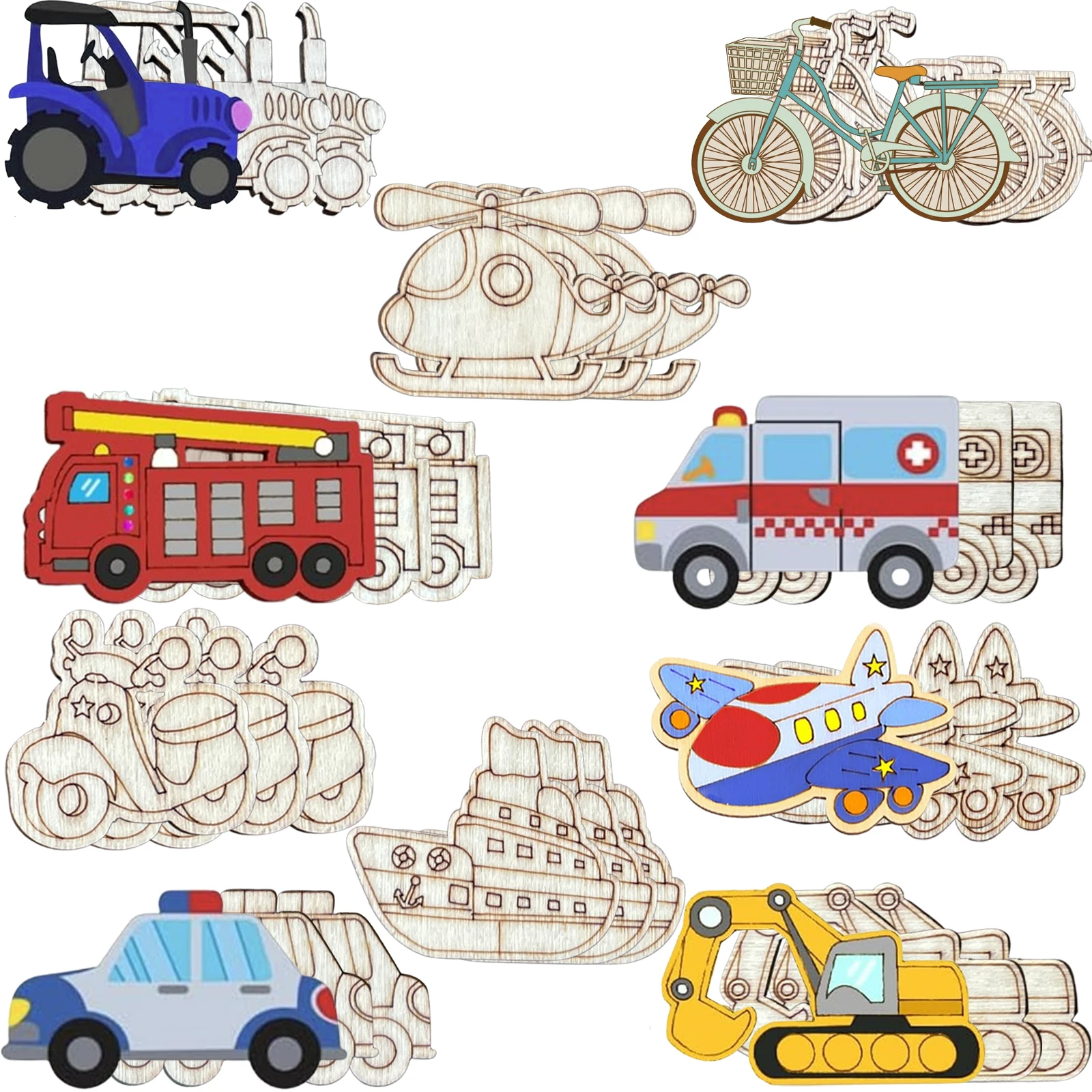 30PCS of wooden crafts for cars, transportation, transportation, and birthday parties, suitable for DIY handmade crafts by girls
30PCS of wooden crafts for cars, transportation, transportation, and birthday parties, suitable for DIY handmade crafts by girls