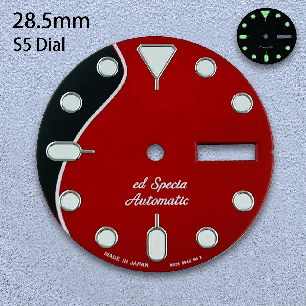 28.5mm S5 Logo Dial Fit NH36/4R36 Japanese Movement Green Luminous Camouflage/Starlit High-Quality Watch Modified Accessories
28.5mm S5 Logo Dial Fit NH36/4R36 Japanese Movement Green Luminous Camouflage/Starlit High-Quality Watch Modified Accessories