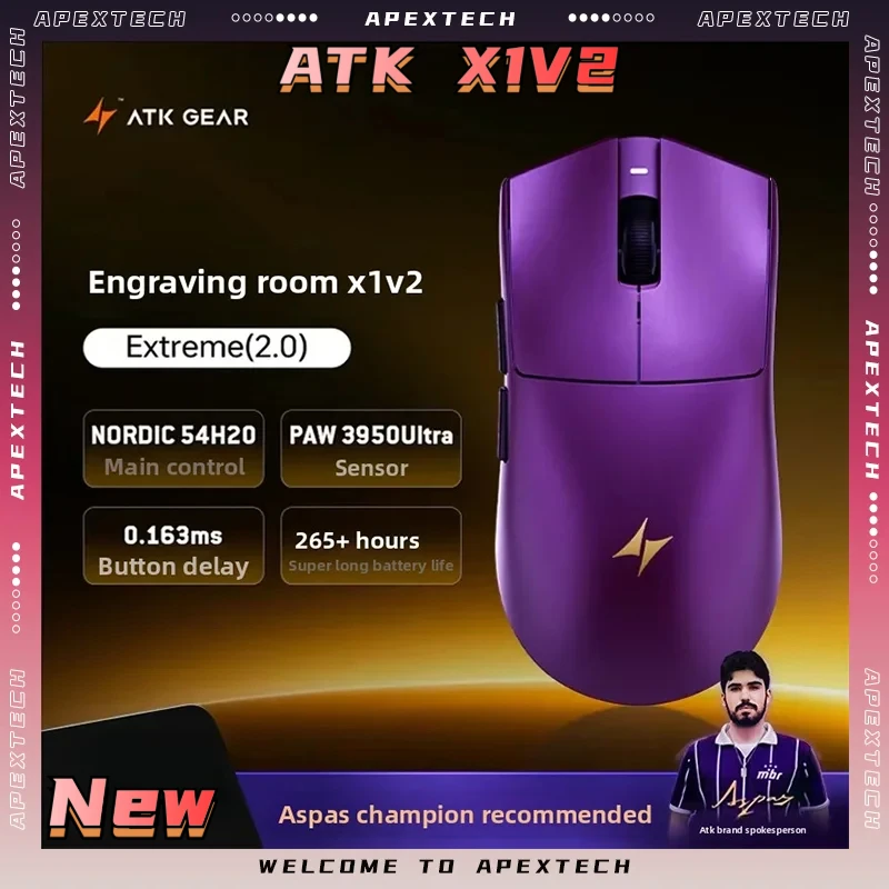 Беспроводная игровая мышь ATK BlazingSky X1 V2 с двойным датчиком PAW3950, частотой опроса 8K, легкая, эргономичная, для киберспорта и ПК-игр, подарок для геймеров
Беспроводная игровая мышь ATK BlazingSky X1 V2 с двойным датчиком PAW3950, частотой опроса 8K, легкая, эргономичная, для киберспорта и ПК-игр, подарок для геймеров