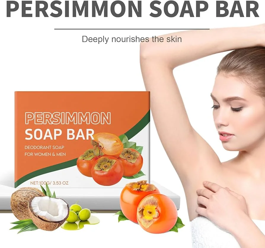 Persimmon Soap Deeply Cleansing Glowing Body Exfoliating Shower And Face Soap Body Care With Net Moisturizing Skin Shower 100g
Persimmon Soap Deeply Cleansing Glowing Body Exfoliating Shower And Face Soap Body Care With Net Moisturizing Skin Shower 100g