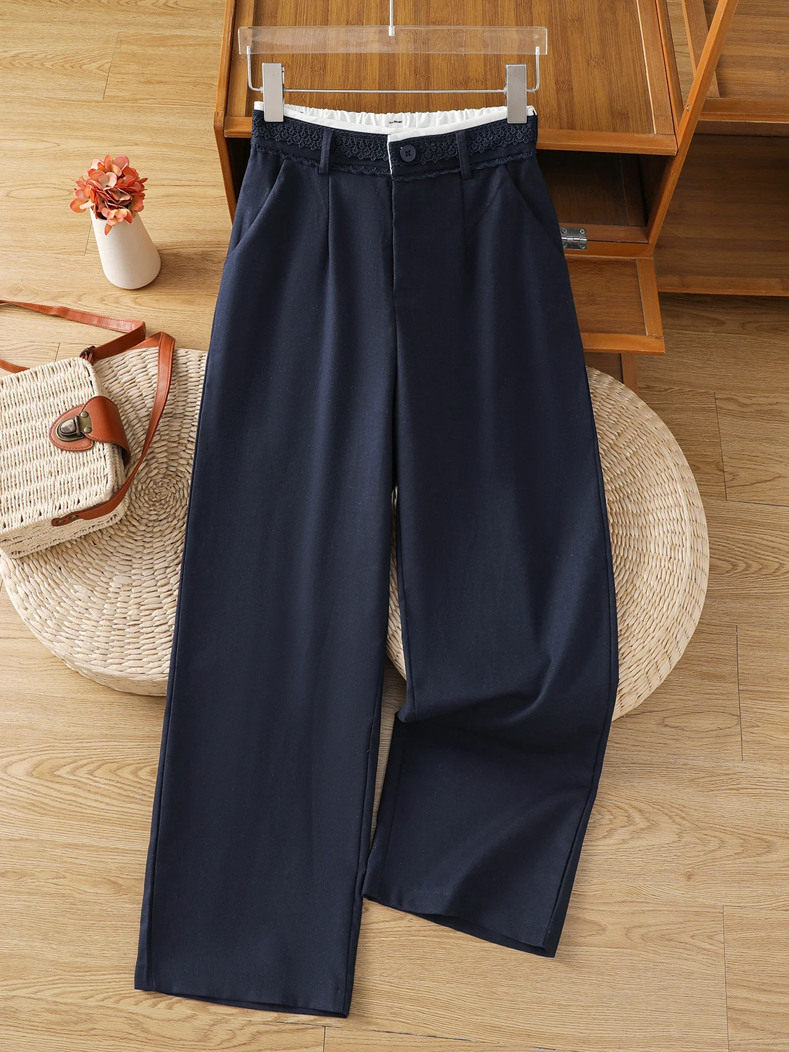 High Waist Wide Leg Cotton Linen Pants Pure Color Lace Trim plus Size Women's Casual Drapey Long Summer Trousers
High Waist Wide Leg Cotton Linen Pants Pure Color Lace Trim plus Size Women's Casual Drapey Long Summer Trousers