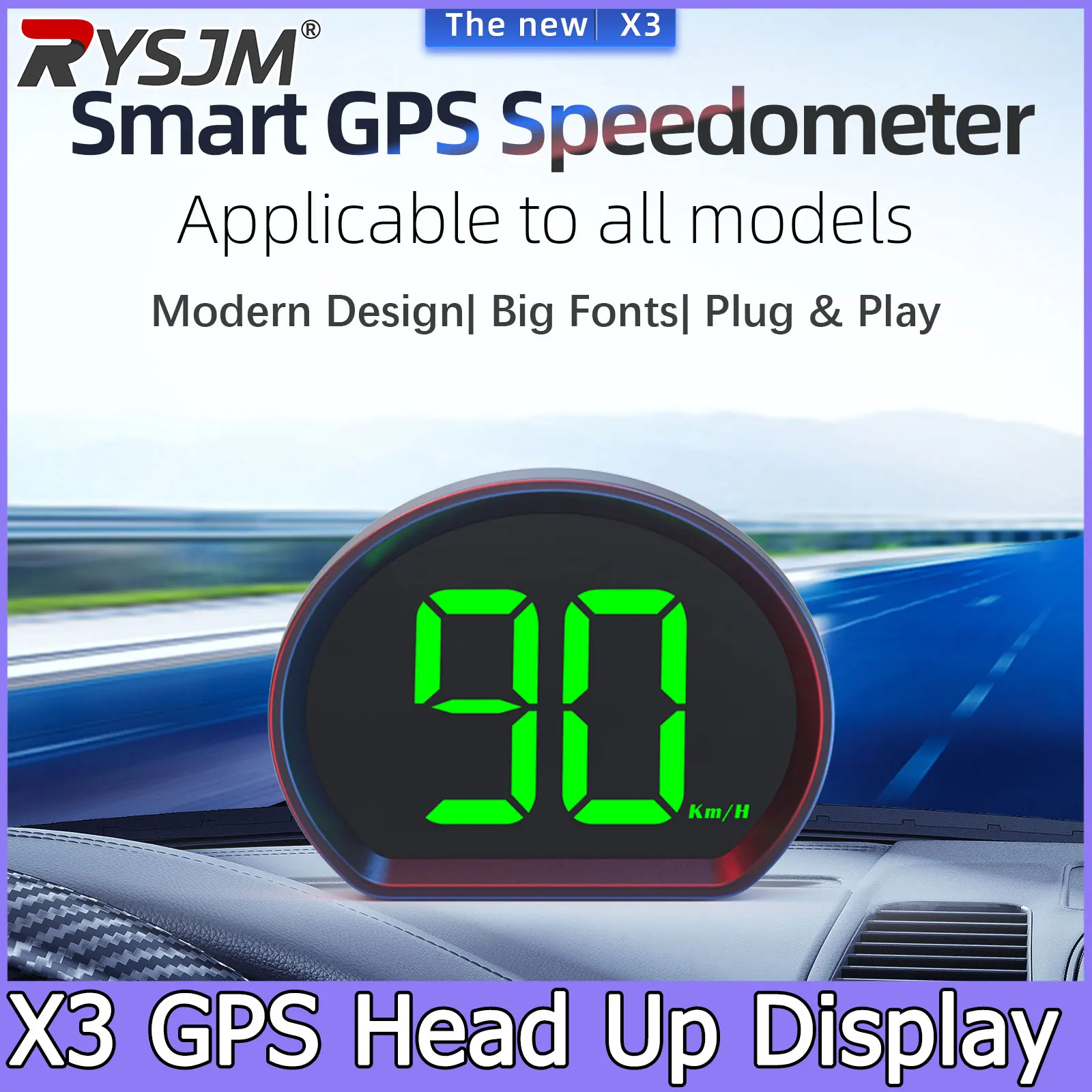 NEW X3 Head Up Display GPS HUD Digital Speedometer Plug And Play For All Cars Green Backlight Big Font KMH Car Accessories
NEW X3 Head Up Display GPS HUD Digital Speedometer Plug And Play For All Cars Green Backlight Big Font KMH Car Accessories
