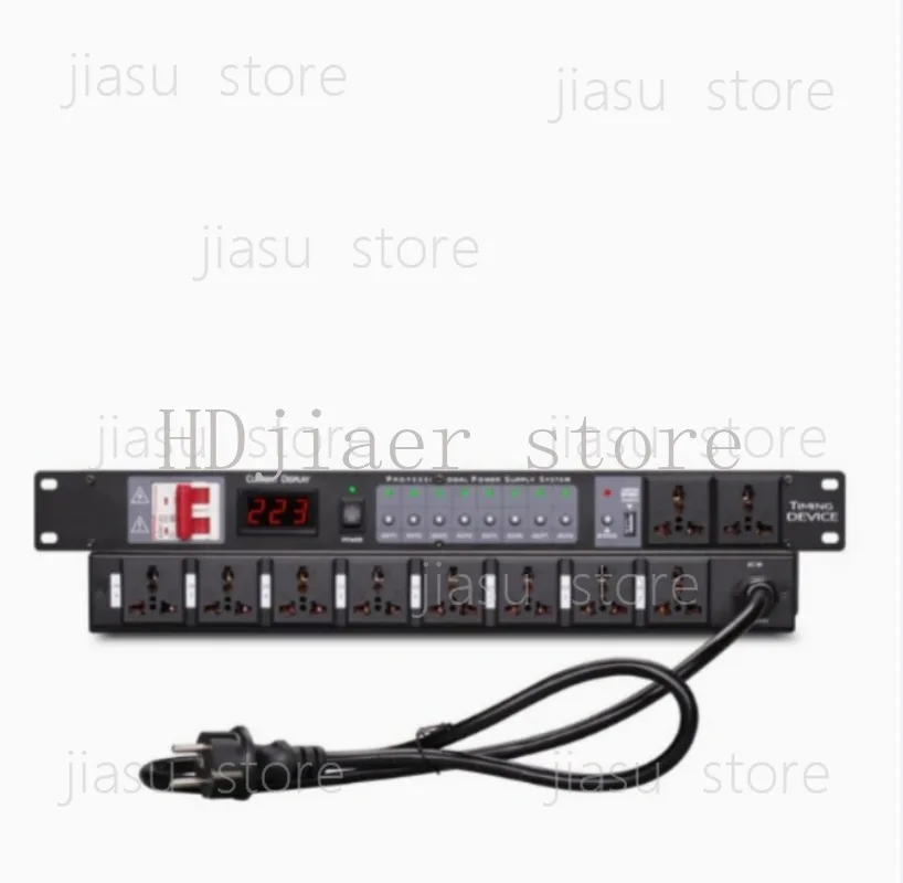 Professional Power Sequencer 8-way Controller - High Power Manager Socket for Stage & Computer Central Control
Professional Power Sequencer 8-way Controller - High Power Manager Socket for Stage & Computer Central Control