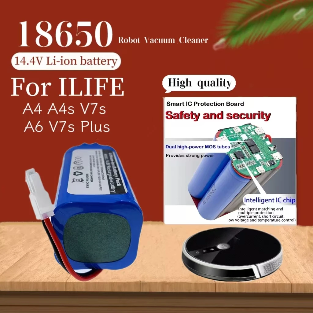18650 battery pack 14.8V Lithium Battery 2600mah Rechargeable battery , For ILIFE A4 A4s V7s A6 V7s Plus Replacement Battery Rob
18650 battery pack 14.8V Lithium Battery 2600mah Rechargeable battery , For ILIFE A4 A4s V7s A6 V7s Plus Replacement Battery Rob