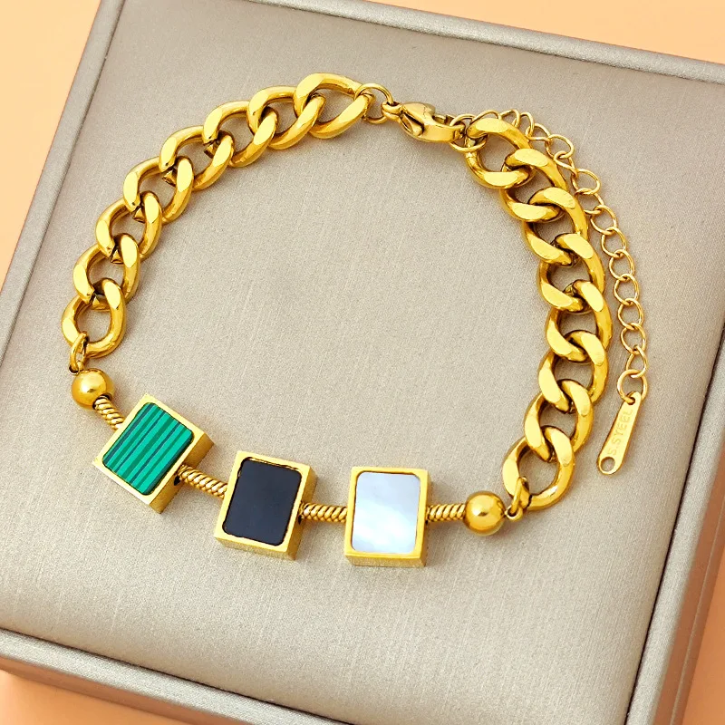 316L Stainless Steel Star Round Square Cube Charm Bracelet For Women New Trend Girls 3-Color Wrist Chains Jewelry Birthday Gifts
316L Stainless Steel Star Round Square Cube Charm Bracelet For Women New Trend Girls 3-Color Wrist Chains Jewelry Birthday Gifts