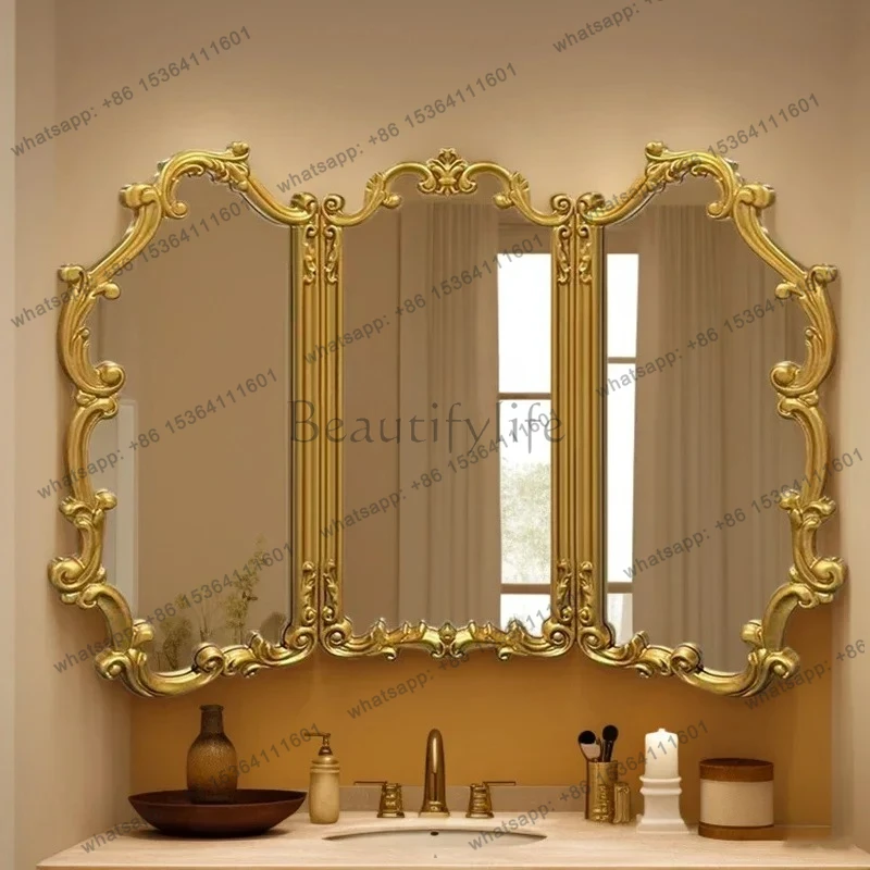 12European retro bathroom mirror, bathroom mirror, wall-mounted carved makeup decorative mirror
12European retro bathroom mirror, bathroom mirror, wall-mounted carved makeup decorative mirror
