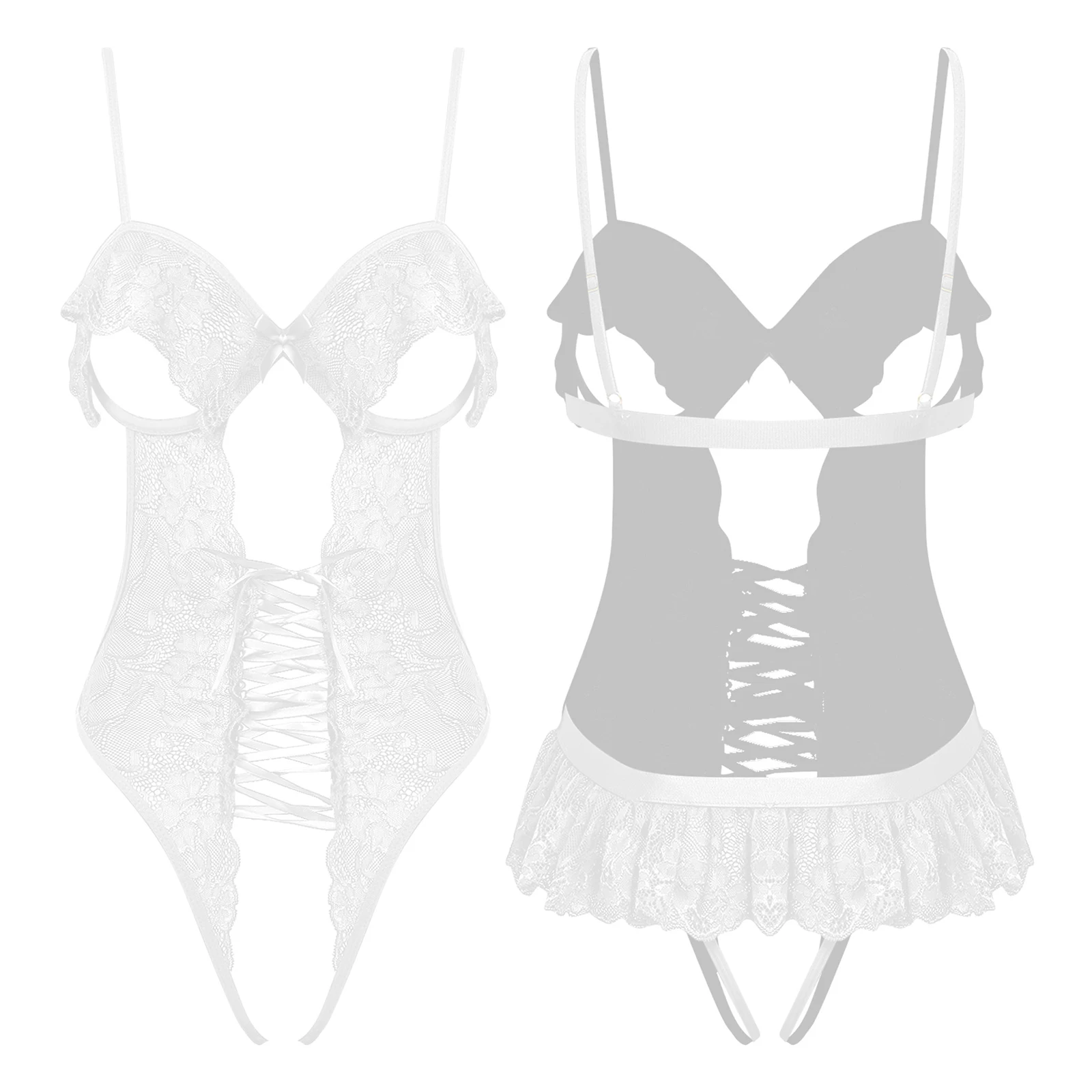 Women Open Cups Crotchless Sexy Lingerie Bodysuit Sheer Lace Push-up Underwire Leotard Nightwear for Couple Game Rave Nightclub
Women Open Cups Crotchless Sexy Lingerie Bodysuit Sheer Lace Push-up Underwire Leotard Nightwear for Couple Game Rave Nightclub