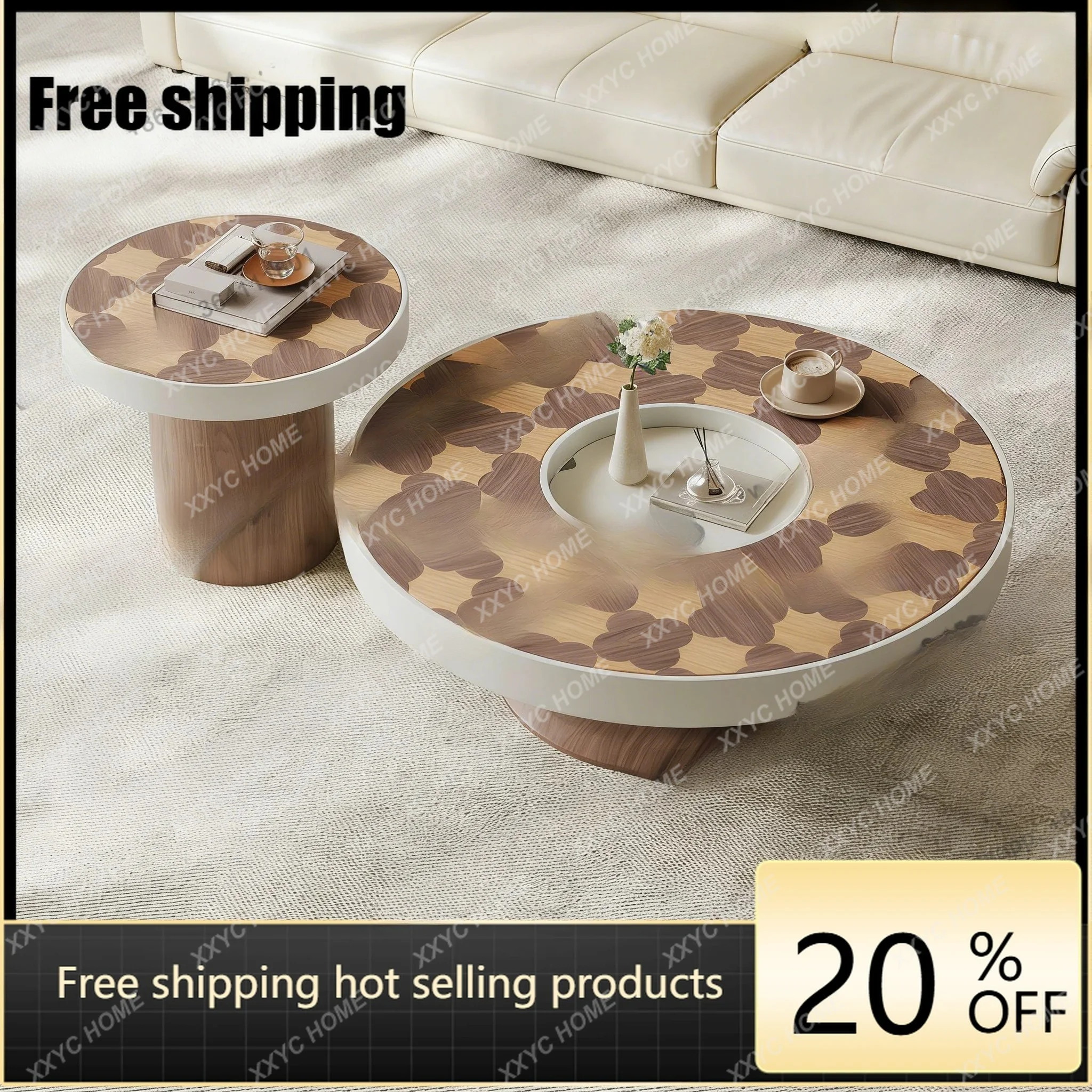 L Minimalist vintage natural solid wood living room round tea table side table
L Minimalist vintage natural solid wood living room round tea table side table